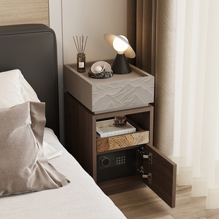 高档双笙床头柜保险柜极窄意式极简床边柜超窄30cm窄边夹缝置物架