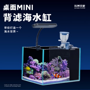 【背滤海水饲养缸】海星饲养超白缸桌面宠物缸小丑鱼饲养套餐装