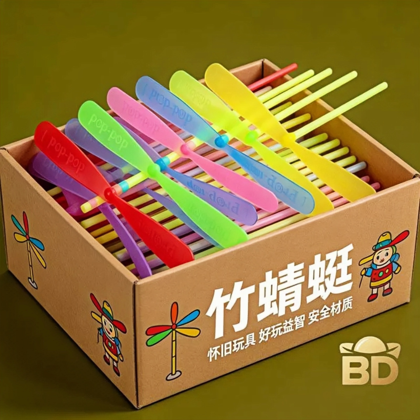 加厚加粗竹蜻蜓旋转更稳手搓不发光竹蜻蜓飞天仙子经典怀旧户外