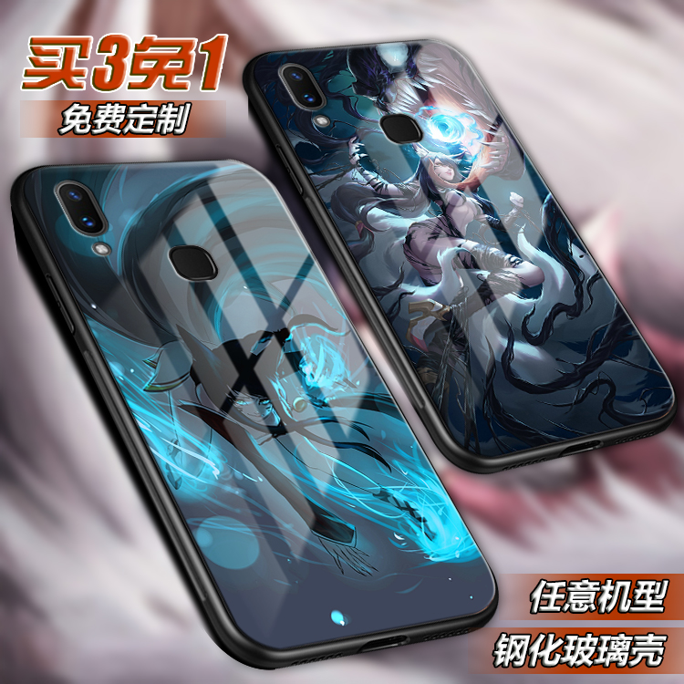 lol 九尾狐Ahri阿狸适用VIVOx21 20 X9splus玻璃IQ003neo手机壳潮