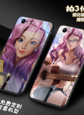 LOL英雄Seraphine适用oppoa83 realmeQ a5玻璃FindX2手机壳定制潮