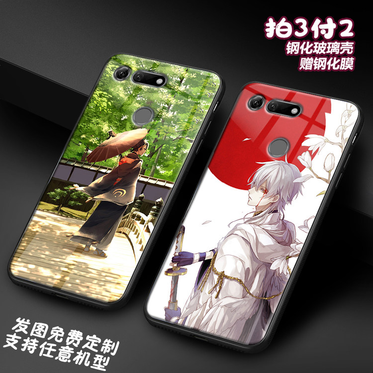刀剑乱舞 鹤丸国永适用荣耀v30 20pro note10 9i玻璃play手机壳潮
