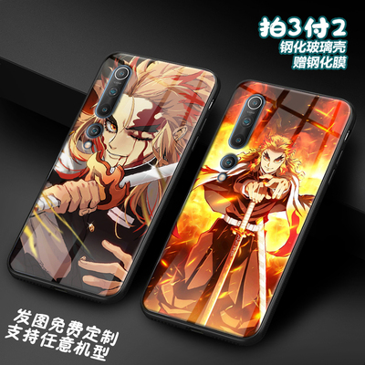 炎柱 炼狱 杏寿郎适用小米cc9p红米note9 8玻璃k30 20pro手机壳潮