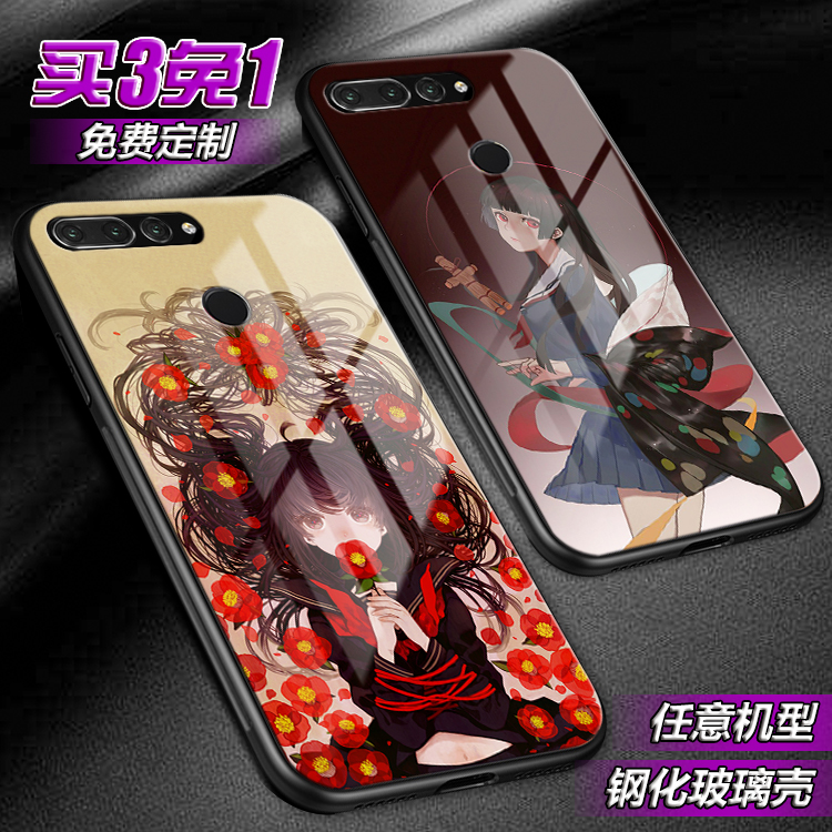 地狱少女 阎魔爱适用荣耀V30 20pro note10 9i玻璃play手机壳定制