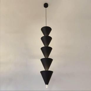 现代简约设计师创意客厅卧室床头吊灯走廊客厅背景墙角锥形长线灯