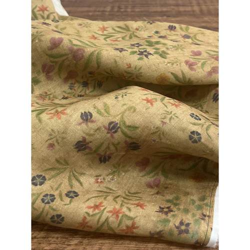 布久久的新中国风苎麻印花连衣裙汉代上衣面料旗袍民族风格面料杭