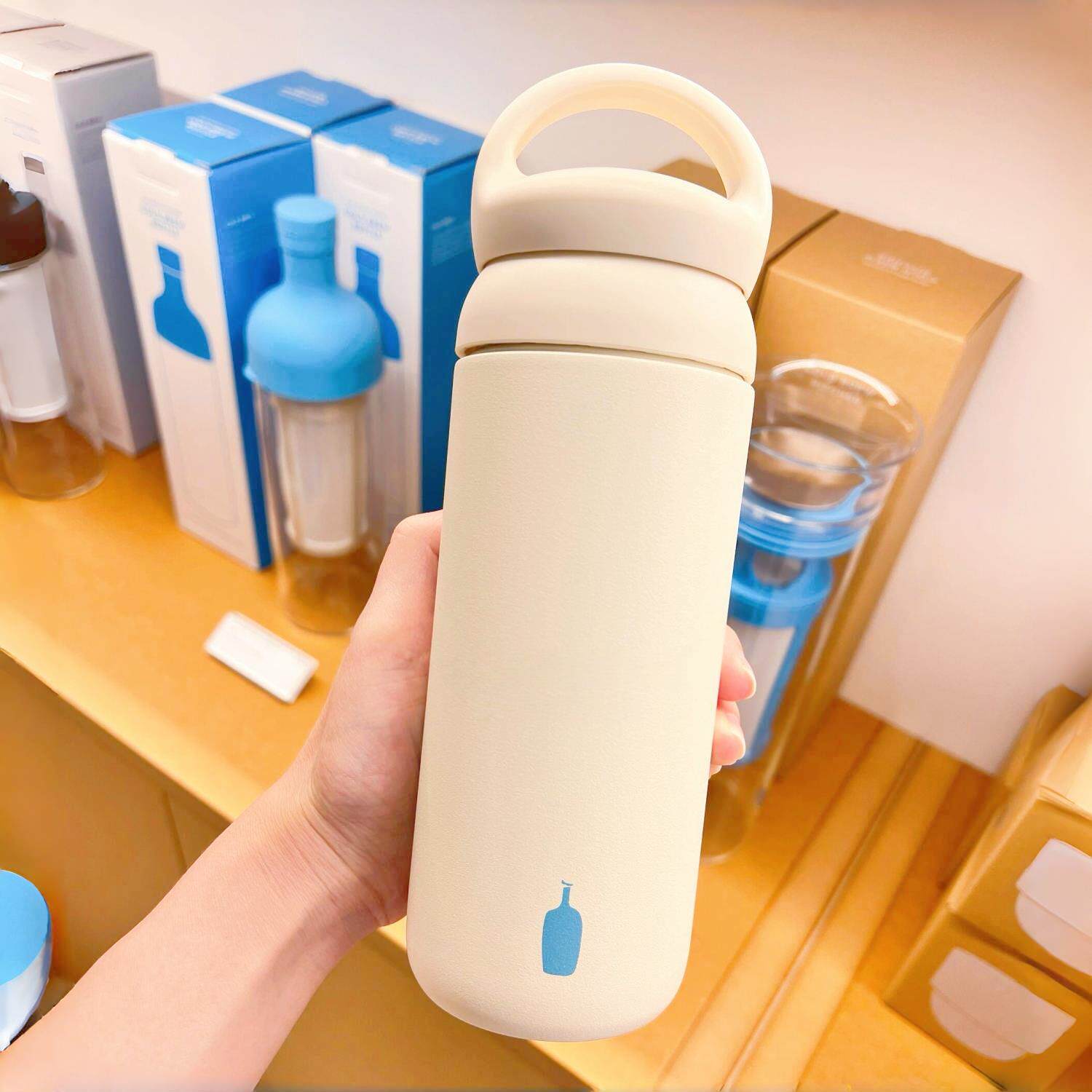 日本蓝瓶斑点蓝瓶简单保温杯不锈钢杯随行咖啡杯节日礼品