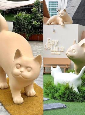 网红卡通吉祥猫雕塑宠物店门商场展示店装饰模拟玻璃纤维大型装饰
