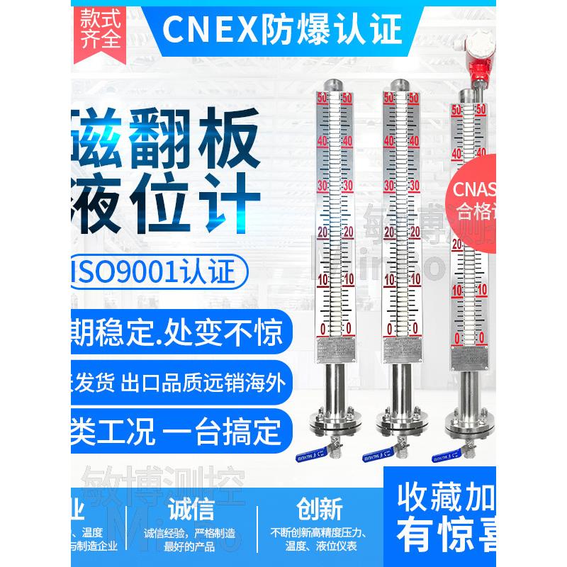 远传磁翻板液位计pp磁性浮子侧装式PVC顶装报警开关衬四氟水位计