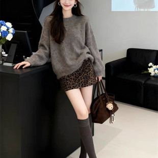 冬季 女高级感复古软糯慵懒风毛衣短裙子两件套 巨好看韩系chic套装