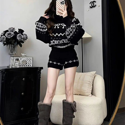 美式chic费尔岛高领慵懒风毛衣女