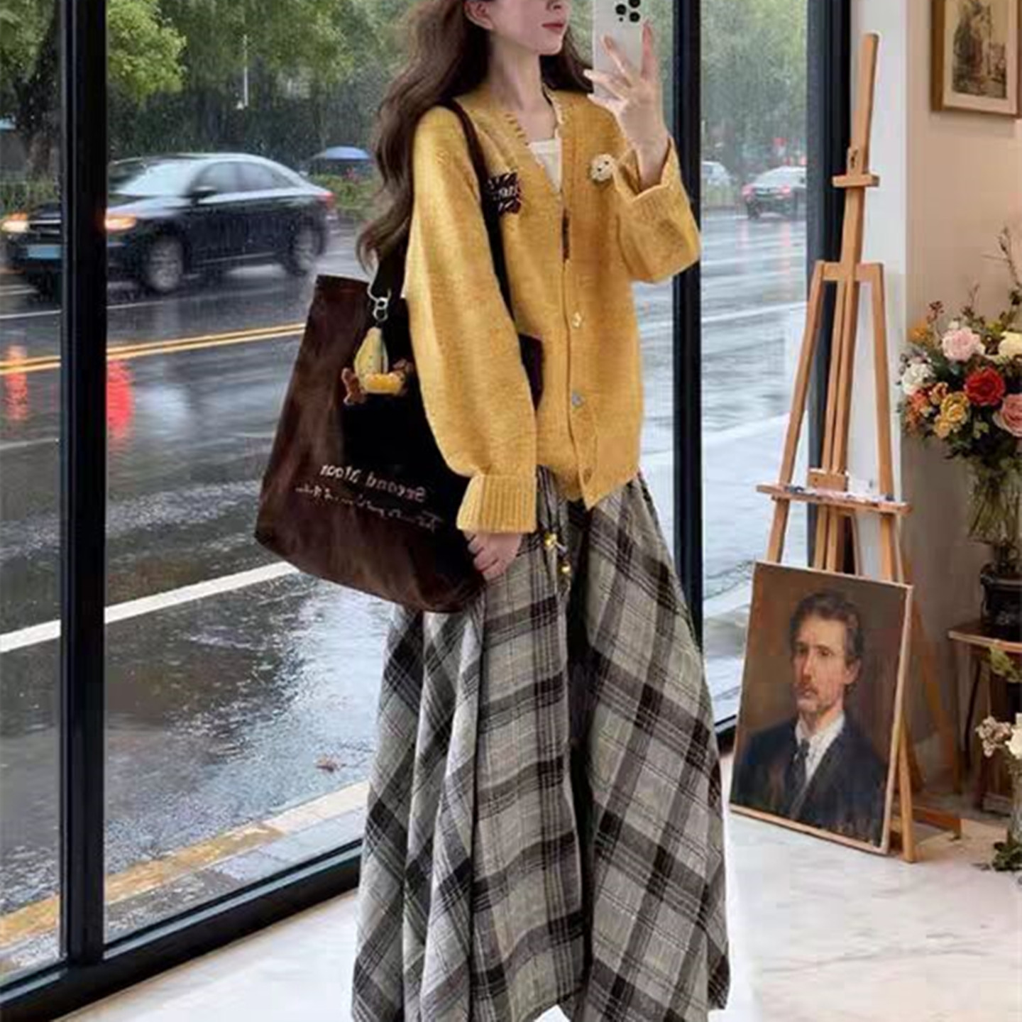 高级感韩系慵懒风毛衣开衫裙子冬