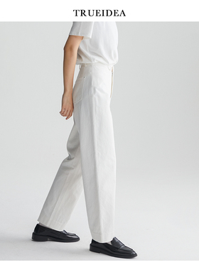 trueidea夏 爆款直筒裤型牛仔裤 软糯好质感不掉色织棉休闲裤
