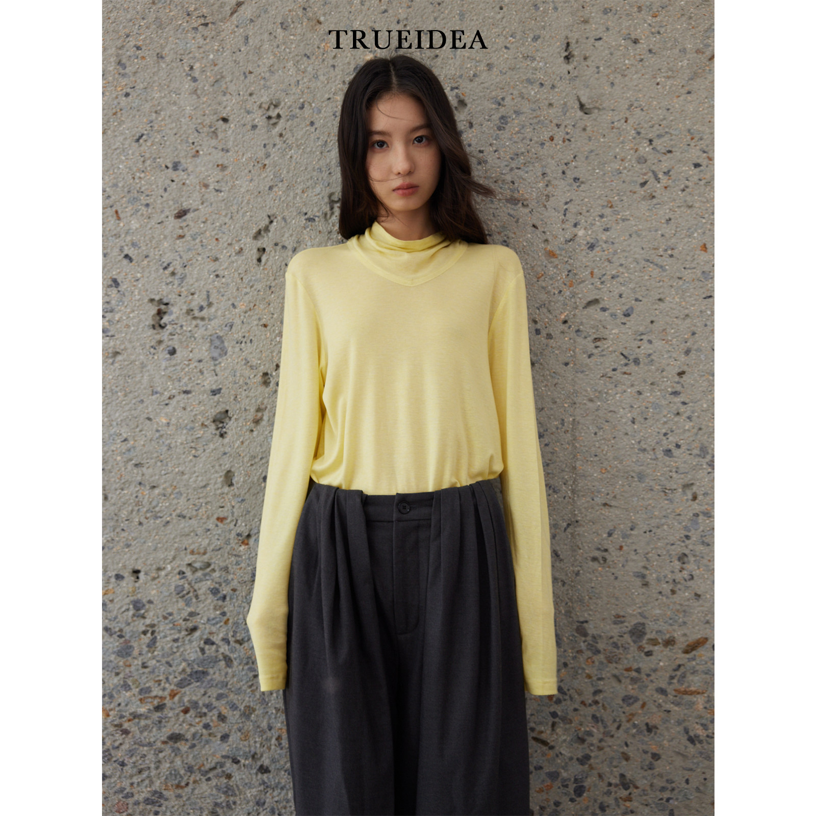 trueidea前后两穿松弛感亲肤打底衫T恤 澳洲美丽诺羊毛,女装/女士精品,毛针织衫,淘宝优惠券,粉丝福利购,淘宝优惠卷