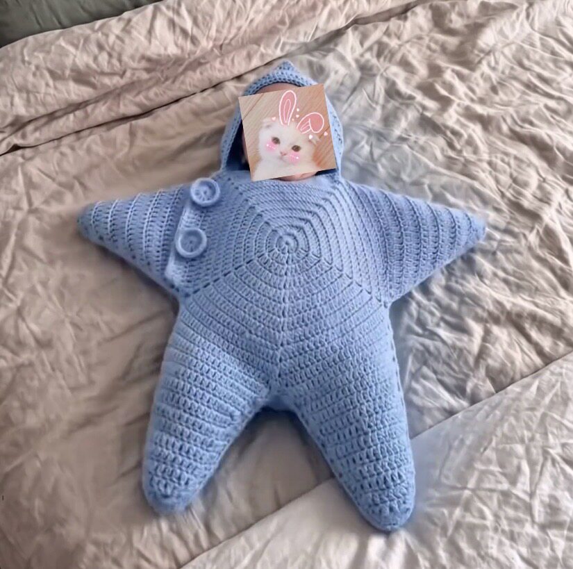 新款海星连体衣宝宝防受凉睡袋diy制作钩织毛线材料包儿童家居服