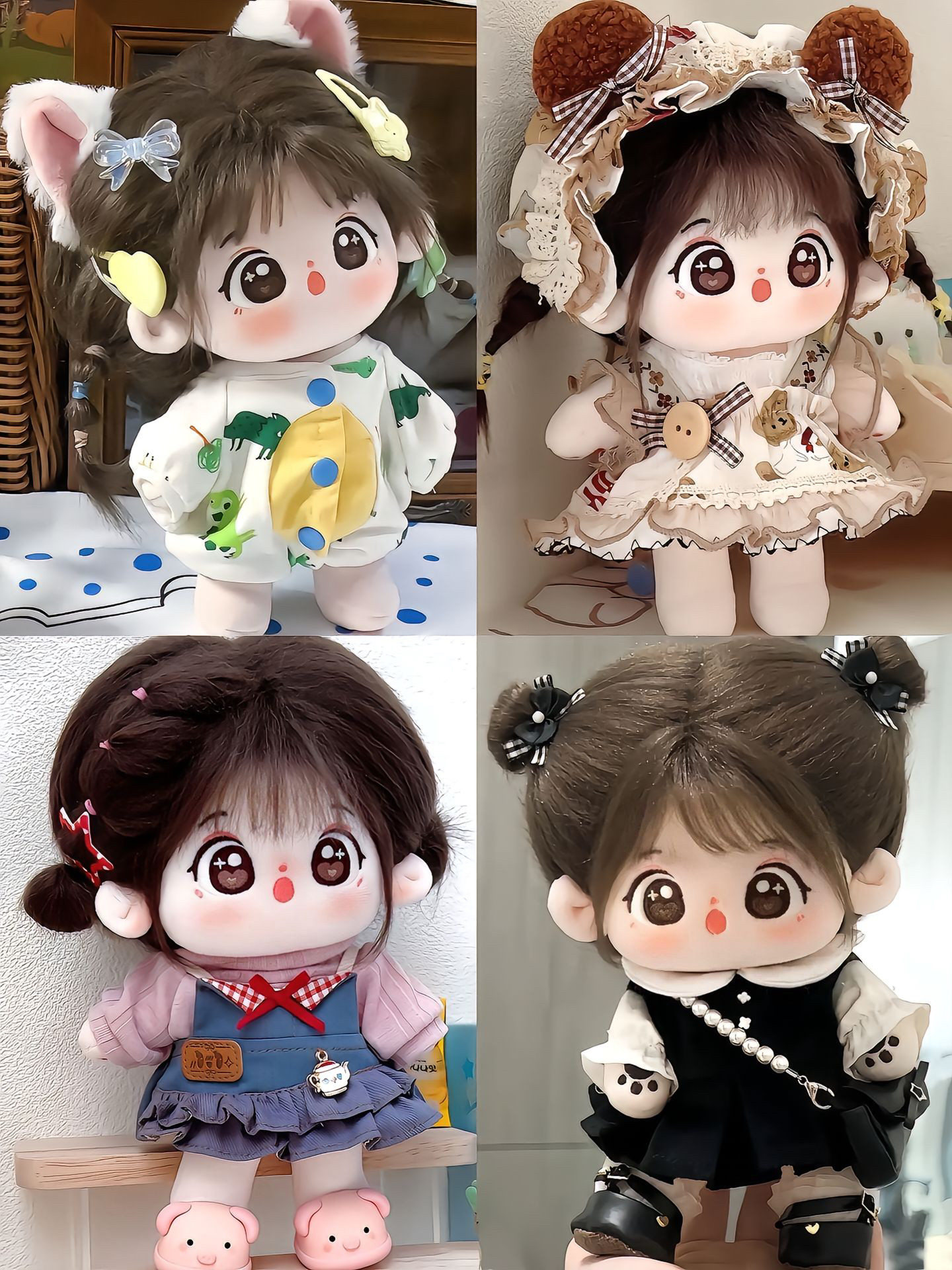 松饼棉花娃娃20cm女娃衣服有棉花娃娃/毛绒玩具娃