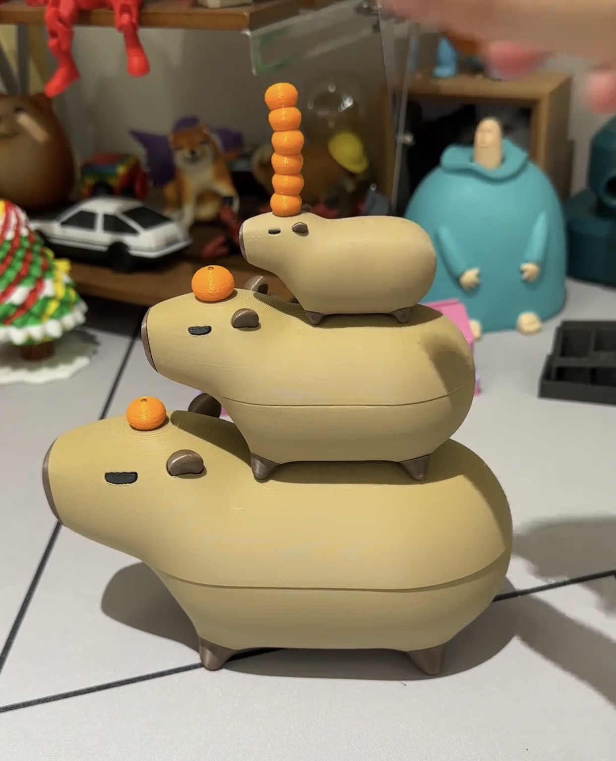 卡皮巴拉磁吸套娃叠叠乐水豚造型环保盒子3D打印定制大号中号