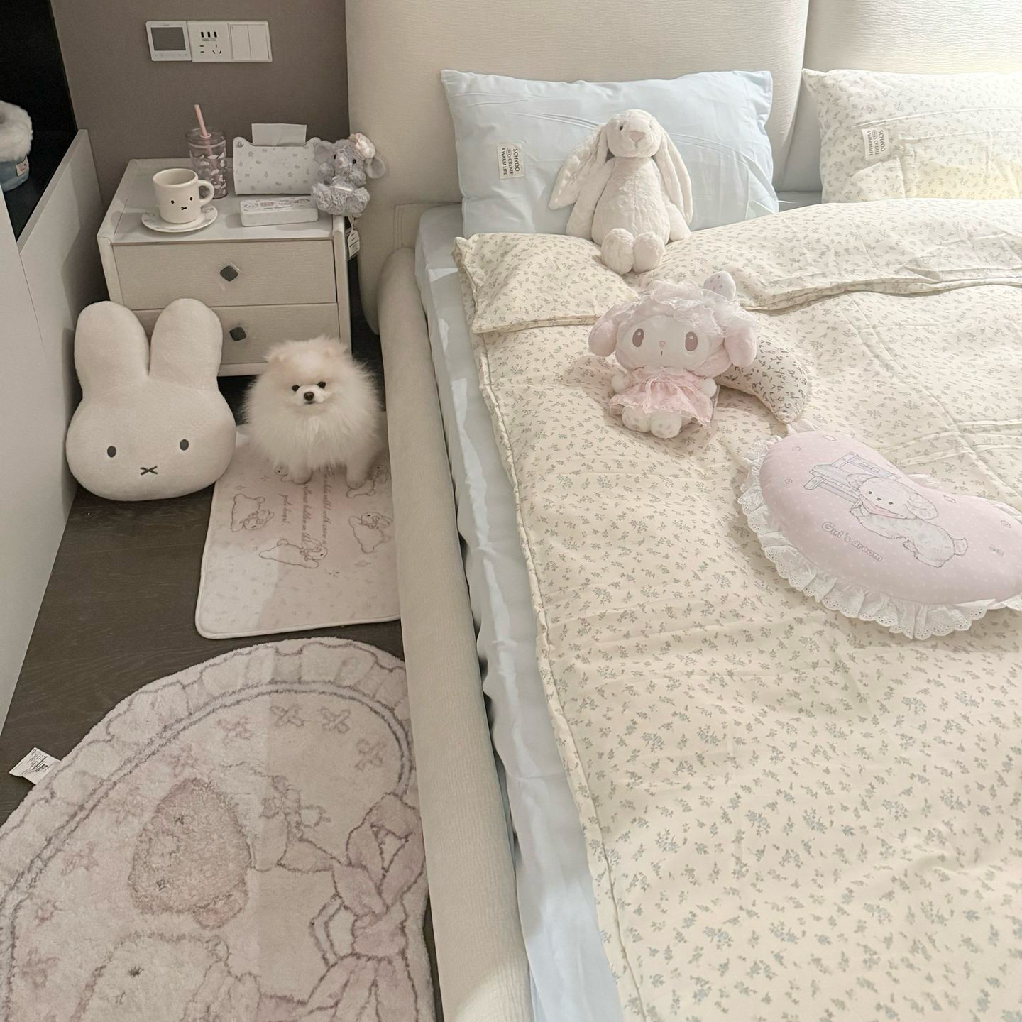 少女心碎花四件套小清新亲肤柔软四季棉被套儿童宿舍三件套