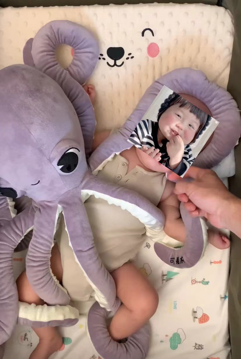 新款章鱼玩偶婴儿抱睡公仔安抚哄睡宝宝玩具娃娃毛绒八爪鱼