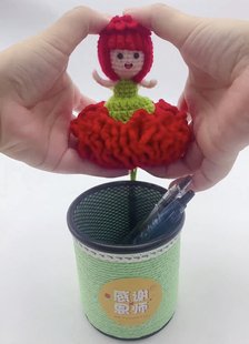【康乃馨花仙子材料包】毛线钩织DIY传统手工艺创意花盆插花盆栽