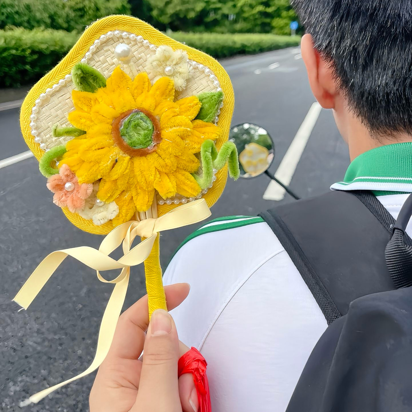 蒲扇手工diy材料包花朵2026夏天扇子新款一举夺魁向日葵扭扭棒