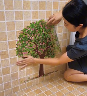 墙面贴纸衣柜遮丑仿真树自粘贴纸新款2026精美养眼墙贴开花大树