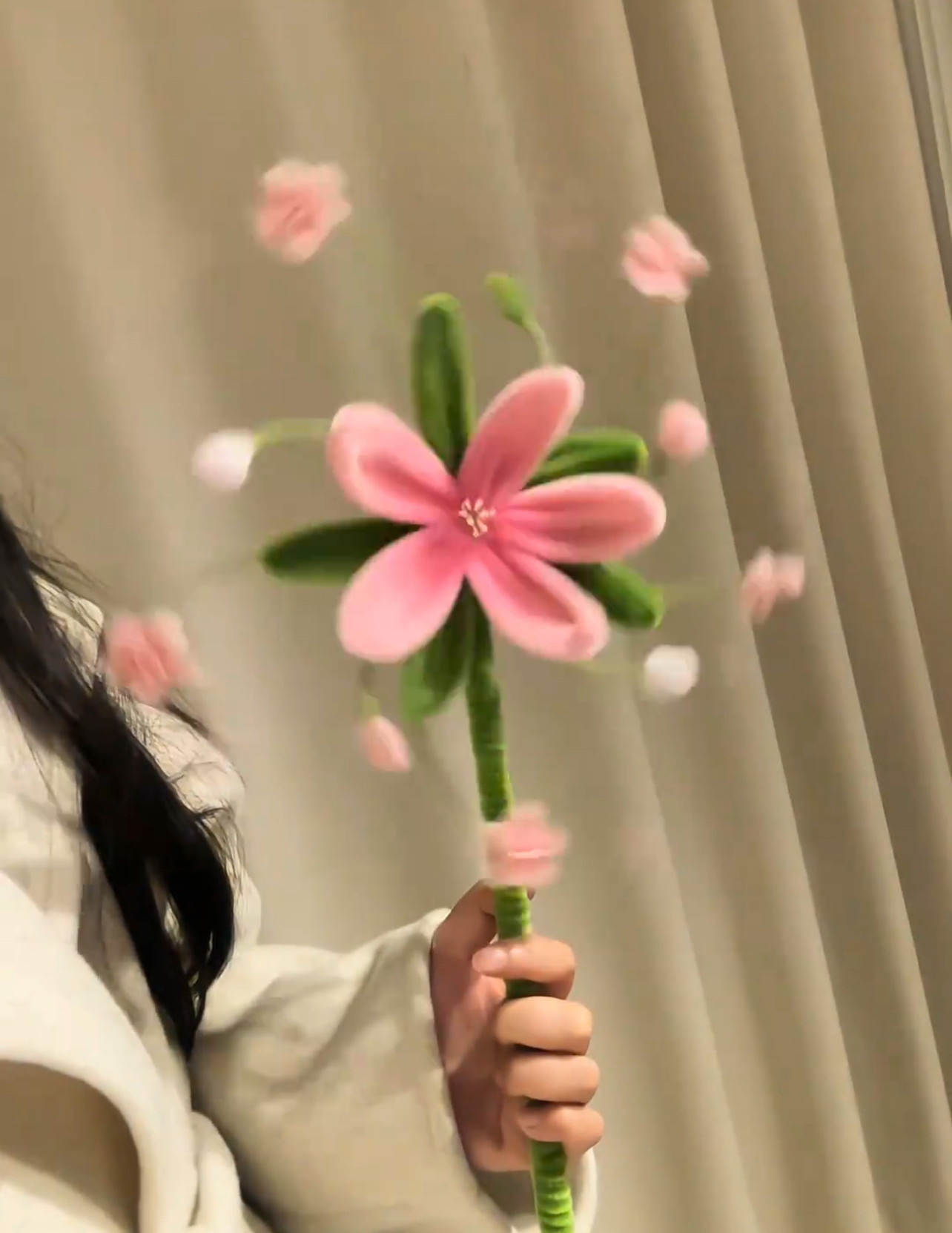 桃花风车扭扭棒新款2026手工材料包粉色花朵全套编织扭扭棒材料