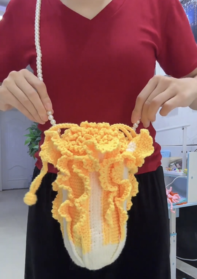 独特白菜手工diy材料包设计感新款个性包包女创意斜挎洋气手机包