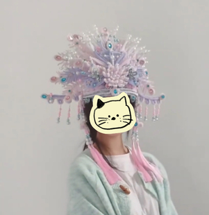 新款材料包粉黛凤冠戏曲国风国潮立体扭扭棒三凤冠手工DIY点翠