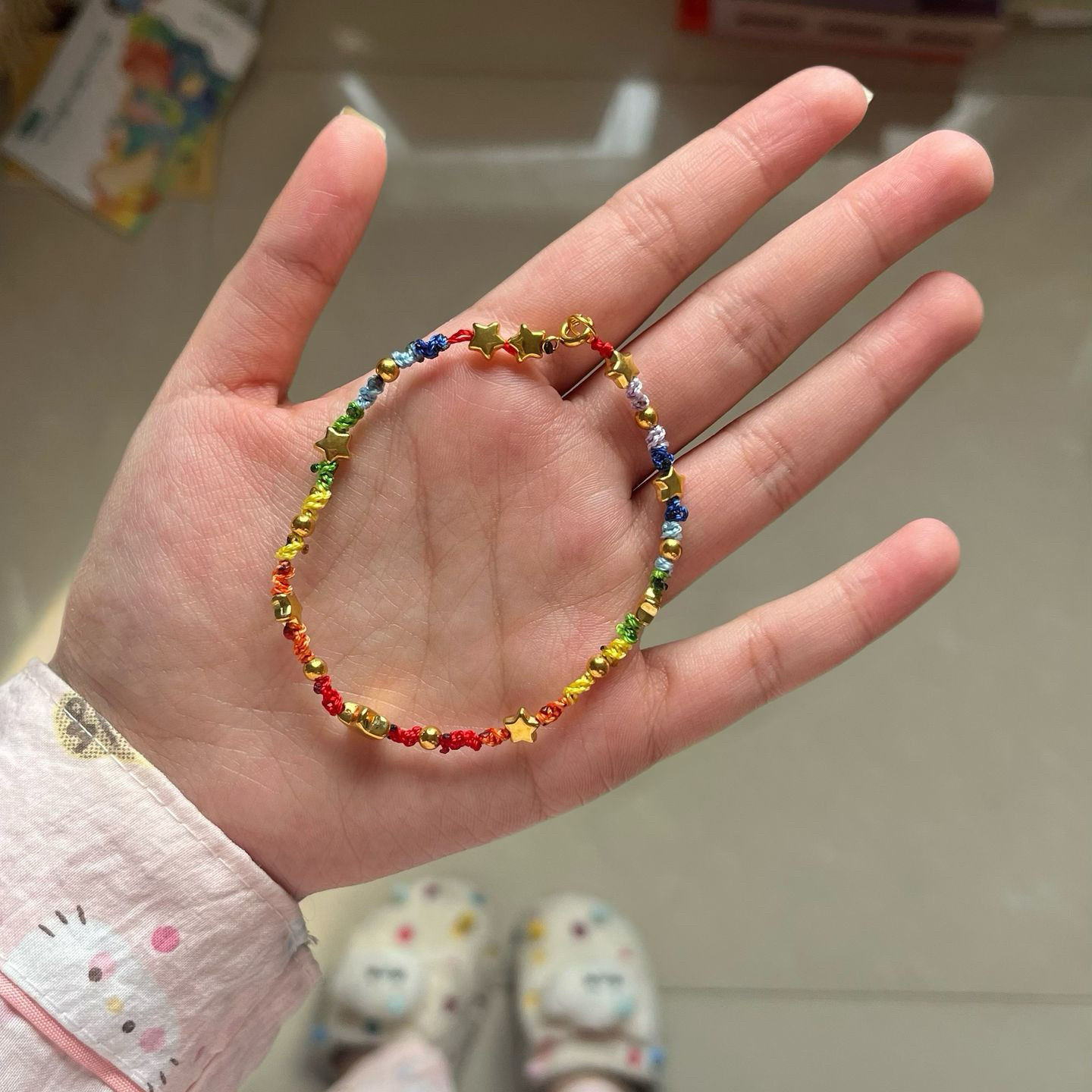 星星彩色手工编绳饰品可爱编织手链中式独特五彩送闺蜜手绳礼物
