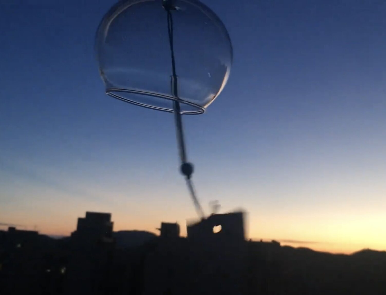 玻璃风铃透明挂饰夏日和风铃樱花玻璃透明悬挂式室外户外庭院挂件