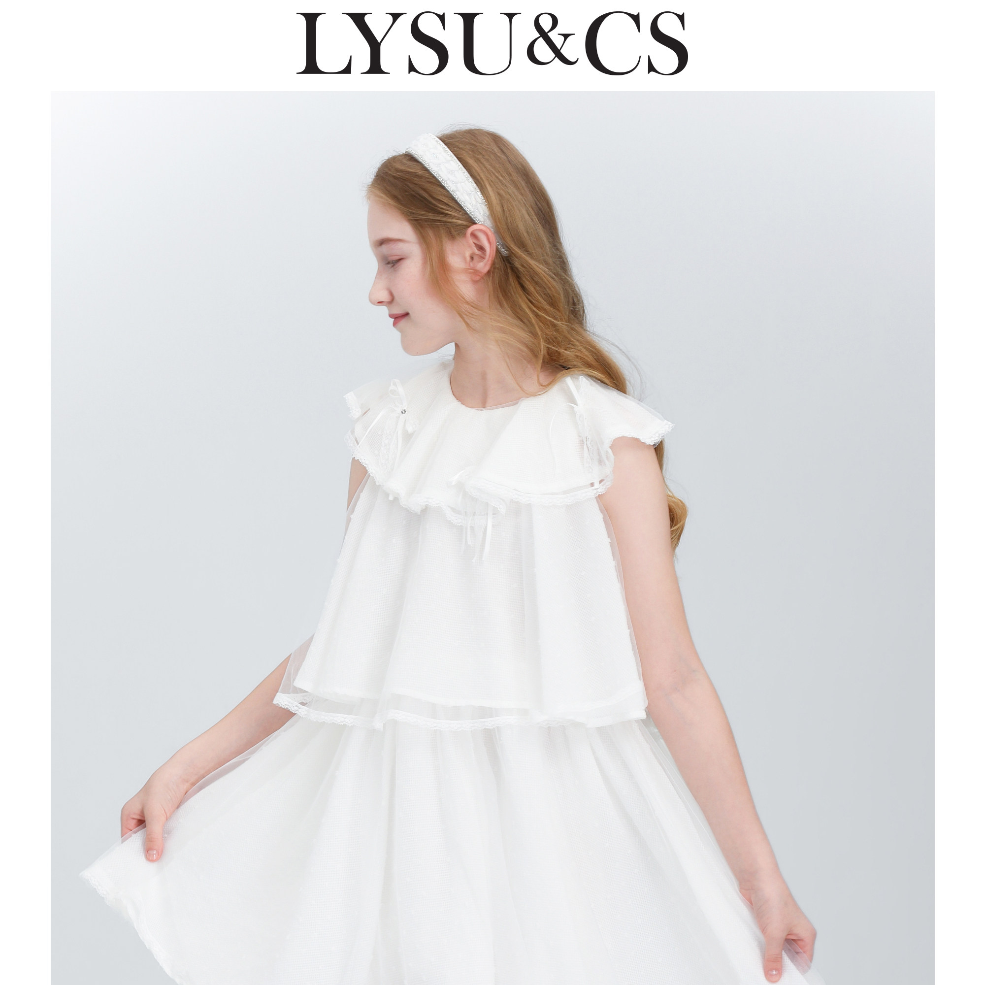 LYSUCS发箍白色镶钻女童可爱造型发夹头饰发饰