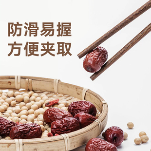 炊大皇筷子家用实木餐具鸡翅木筷子抗菌防霉加长火锅防滑2024新款