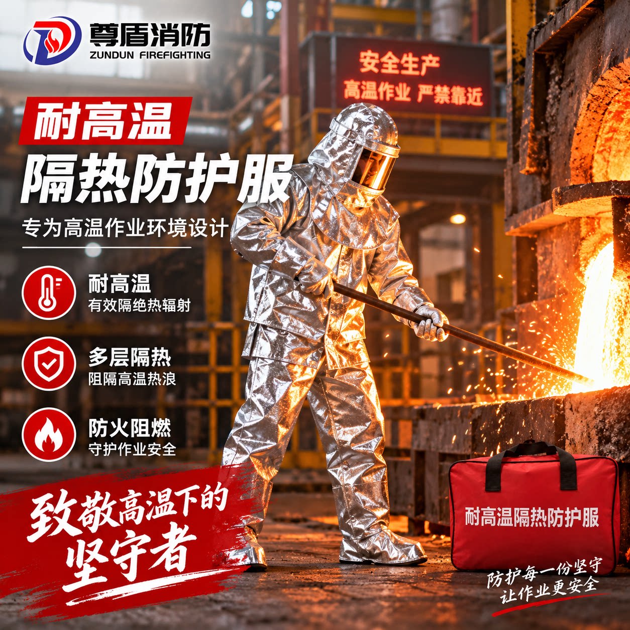 耐高温500度1000度轻型防护作业耐高温防火防烫铝箔避火服隔热服
