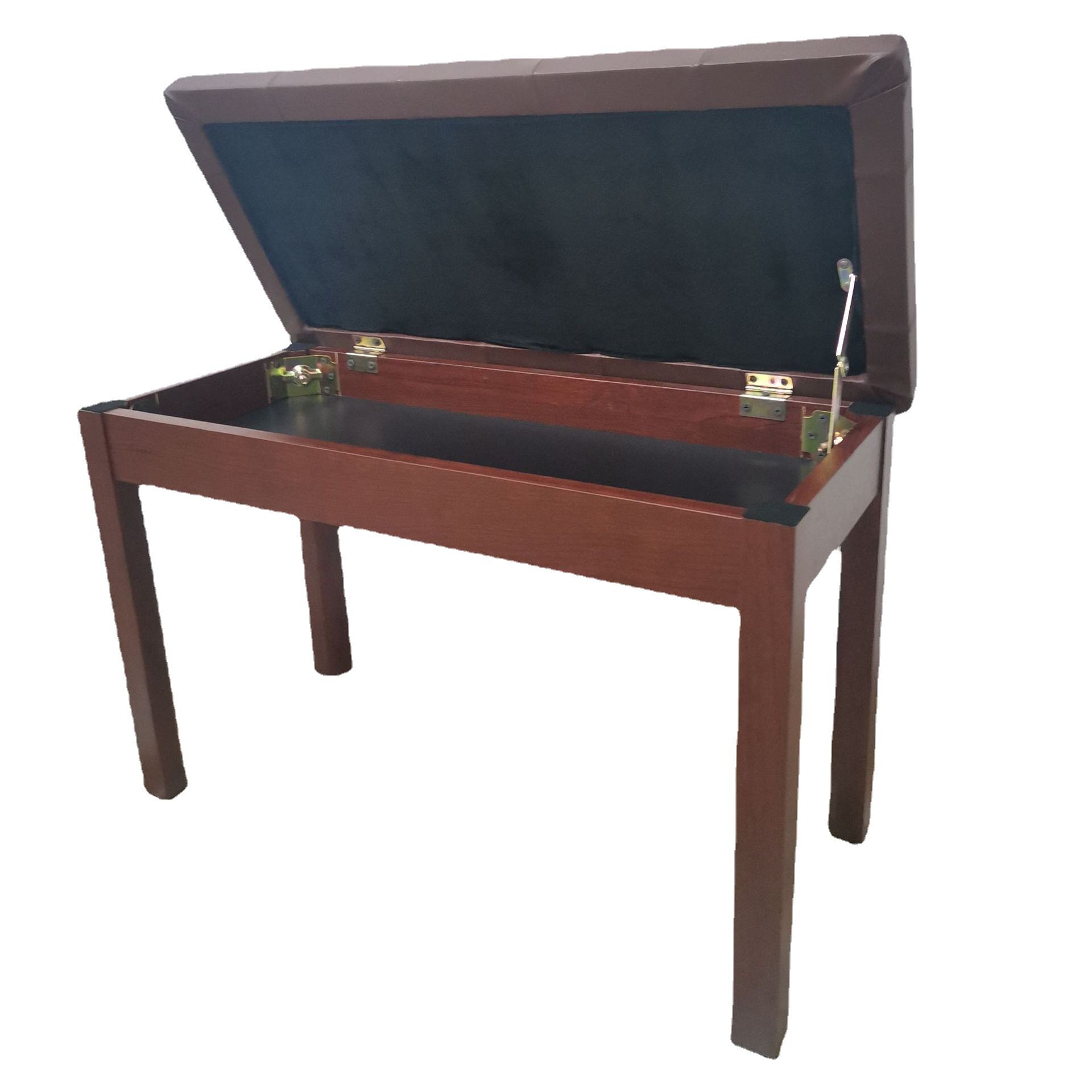 619升级款双人带书箱钢琴凳 实木腿钢琴椅加厚海棉电钢琴凳子棕色