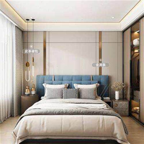 现代简约卧室床头硬包背景墙电视沙发客厅软包轻奢主卧背景墙定.