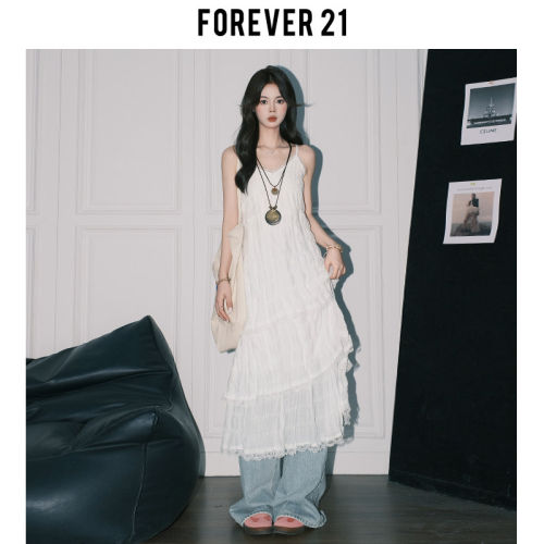Forev21白色蕾丝吊带洋