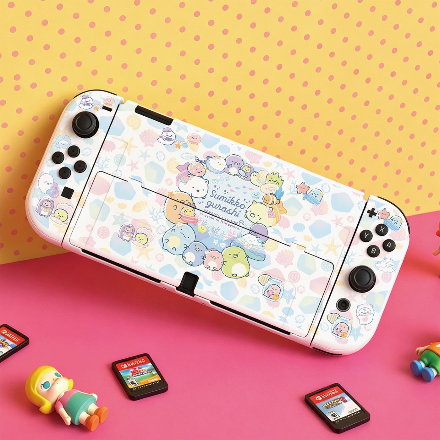 任天堂Switch2保护壳OLED硬壳分体底座全包防摔可爱角落生物白壳图片