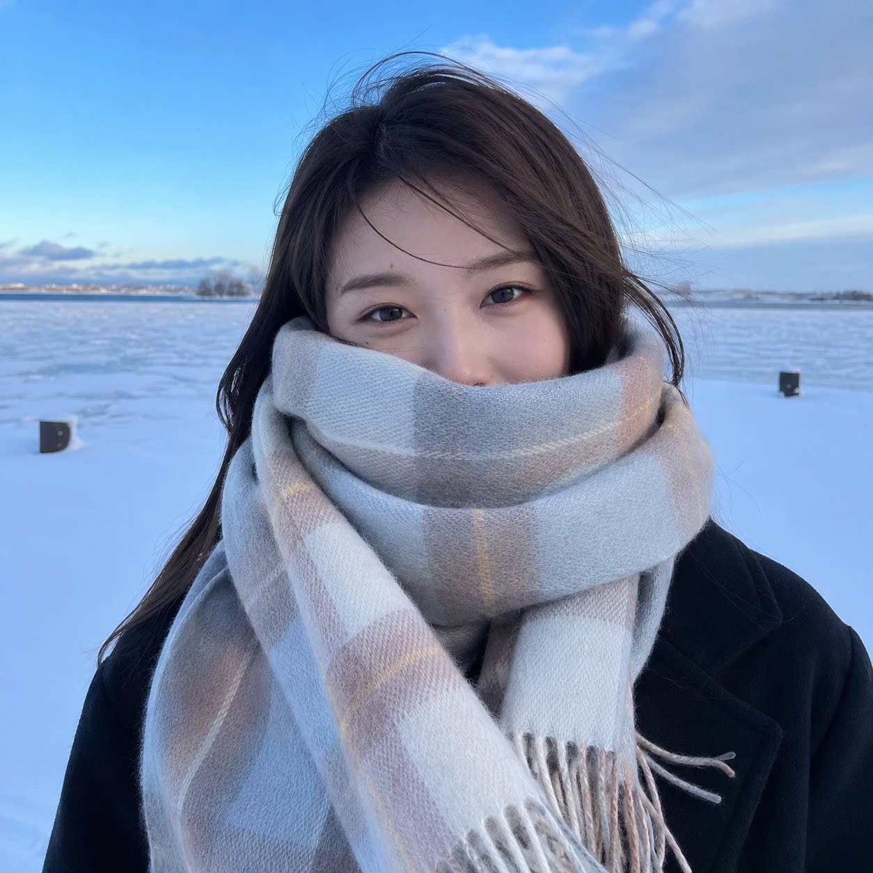 100%精选纯羊毛秋冬季围巾女