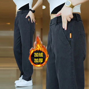 男士 潮牌宽松直筒耐磨工作裤 秋冬款 新款 子 加绒加厚2025秋季 休闲裤