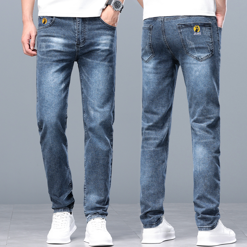 牛仔裤男士修身直筒2025新款春秋夏季大码男裤弹力休闲男款长裤子