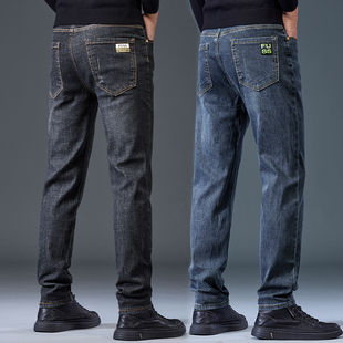 加绒加厚弹力牛仔裤 休闲长裤 男士 宽松直筒男裤 子男 2025新款 秋冬季