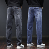 牛仔裤 子2026新款 男装 弹力男士 直筒宽松大码 休闲长裤 耐磨工作裤 子