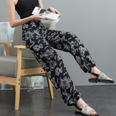 凉凉裤 阔腿裤 高腰垂感束脚显瘦直筒裤 休闲小个子棉绸裤 女夏季 薄款