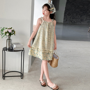 精致亲肤 少女甜美连衣裙穿搭潮童时髦潮范森系休闲小众碎花裙新款