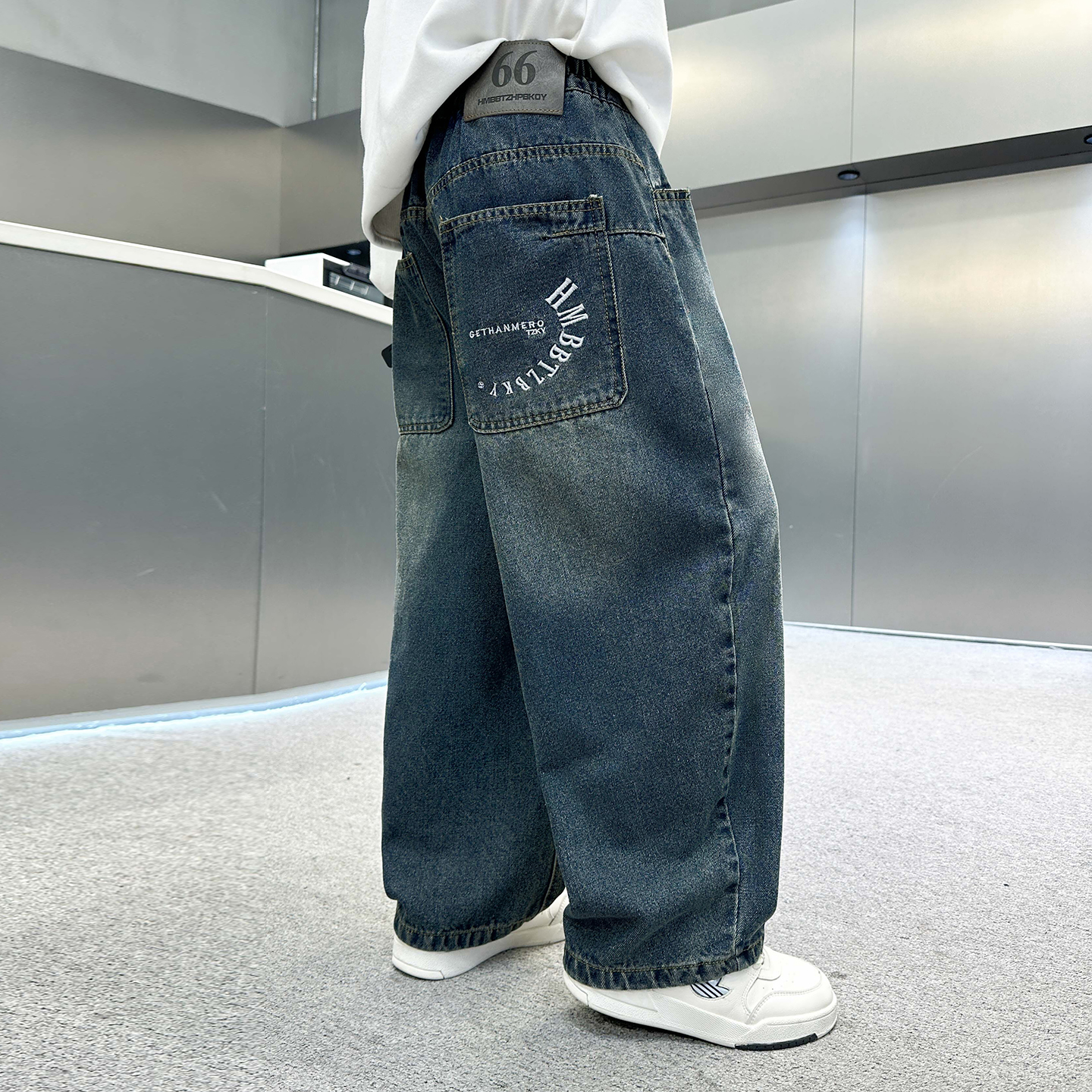牛仔裤男2025年新款儿童搭配耐磨萝卜裤青少年高中生中大早秋初秋
