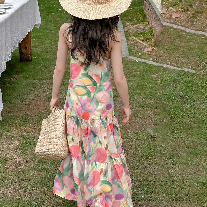 女童连衣裙纱裙时尚穿搭夏新甜美时髦气质潮服甜酷服饰舒适女孩
