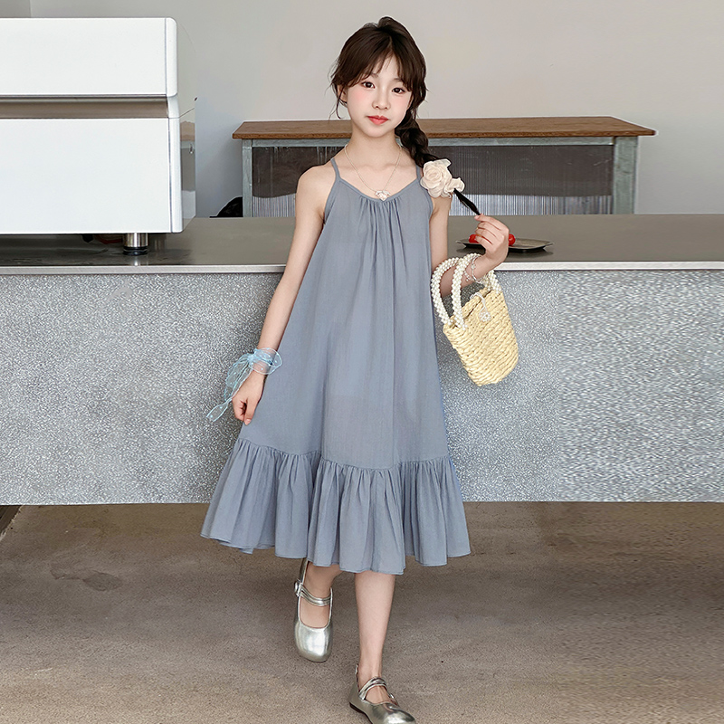 女童夏季新款碎花连衣裙夏款经典搭配2025亲肤潮装超美生日潮范