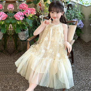 少女连衣裙夏季 小众 日系森系夏天女生时髦服装 甜美酷风舒适童装