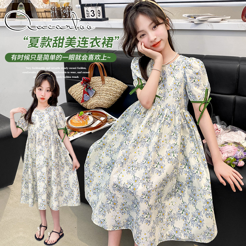儿童娃娃领连衣裙夏洋气2025夏潮舒适潮款森系搭配小众女童新款